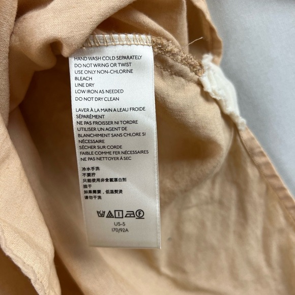 We The Free Keep It Simple Shirt Small Button Up Frayed Oversized Linen Blend - Picture 6 of 14